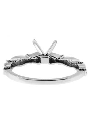 Round Diamonds Set in Marquise Shaped Patterns Diamond Engagement Ring Semi Mount