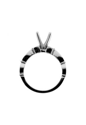 Round Diamonds Set in Marquise Shaped Patterns Diamond Engagement Ring Semi Mount