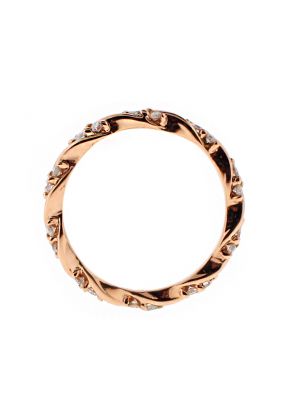 2.7mm Wide Closed Twist Diamond Eternity Ring in 18kt Rose Gold