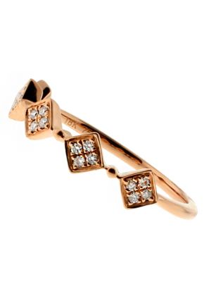 5 Sideway Squares, Ladies Stackable Diamond Ring in 18kt Rose Gold