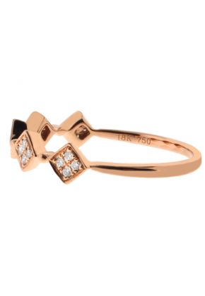 5 Sideway Squares, Ladies Stackable Diamond Ring in 18kt Rose Gold