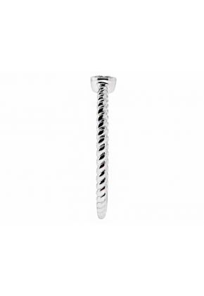 Stackable Ring Rope Design Shank with One Bezel Set Diamond in 18kt White Gold