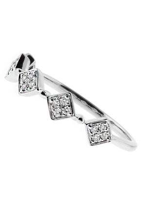 5 Sideway Squares, Ladies Stackable Diamond Ring in 18kt White Gold