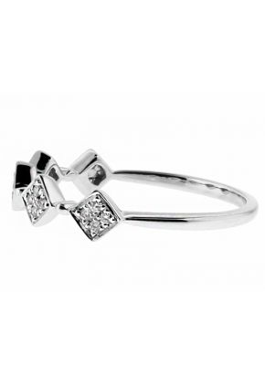 5 Sideway Squares, Ladies Stackable Diamond Ring in 18kt White Gold