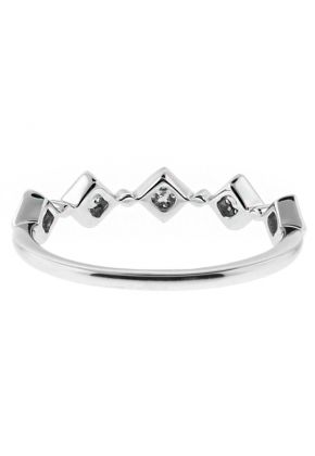 5 Sideway Squares, Ladies Stackable Diamond Ring in 18kt White Gold