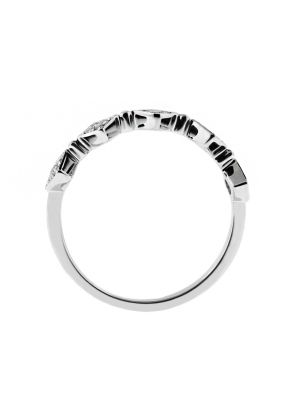 5 Sideway Squares, Ladies Stackable Diamond Ring in 18kt White Gold