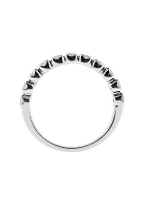 11 stone, 2.7mm Wide Ladies Single Row Diamond Wedding Band Ring in 18kt White Gold