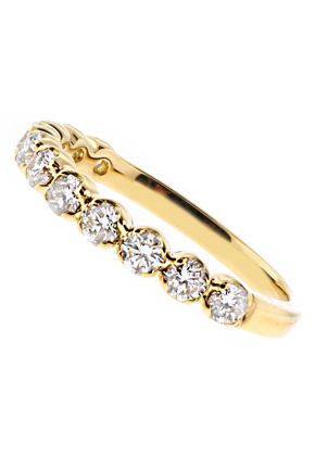 11 Stone 2.8mm Wide Diamond Wedding Band in 18kt Yellow Gold