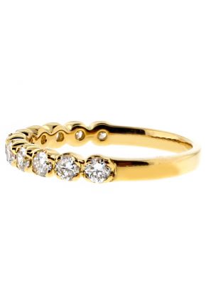11 Stone 2.8mm Wide Diamond Wedding Band in 18kt Yellow Gold