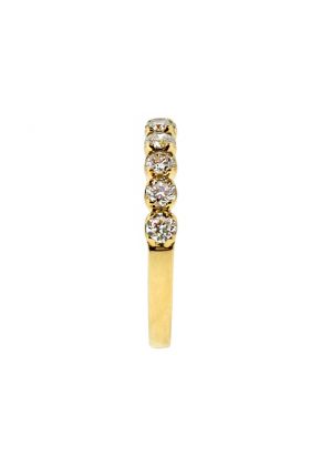 11 Stone 2.8mm Wide Diamond Wedding Band in 18kt Yellow Gold