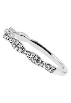 2.6mm Wide Diamond Closed Twist Ring Wedding Band in 18kt White Gold