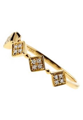 5 Sideway Squares, Ladies Stackable Diamond Ring in 18kt Yellow Gold