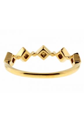 5 Sideway Squares, Ladies Stackable Diamond Ring in 18kt Yellow Gold