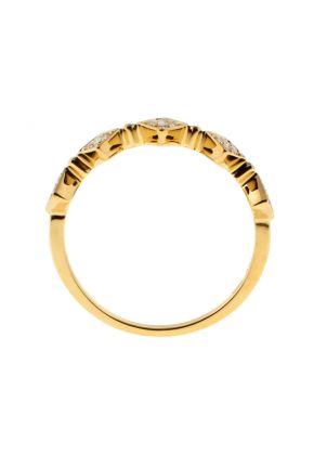 5 Sideway Squares, Ladies Stackable Diamond Ring in 18kt Yellow Gold