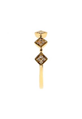 5 Sideway Squares, Ladies Stackable Diamond Ring in 18kt Yellow Gold