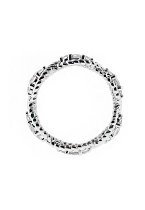 Diamond Filled Twisted Rope Infinity Design Eternity Ring in 18kt White Gold