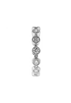 Alternating Large and Small Diamonds in Milgrained Bezel Setting Diamond Eternity Ring in 18kt White Gold