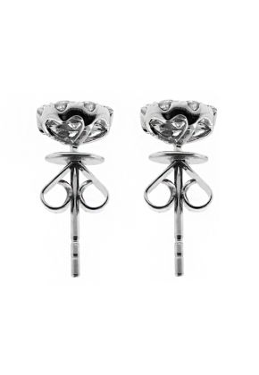 0.84ct Diamond Stud with Halo Earring Cluster in 18kt White Gold