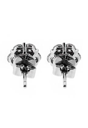 1.11ct Diamond 3D Cluster Earrings in 18kt White Gold