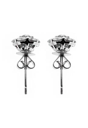 1.11ct Diamond 3D Cluster Earrings in 18kt White Gold