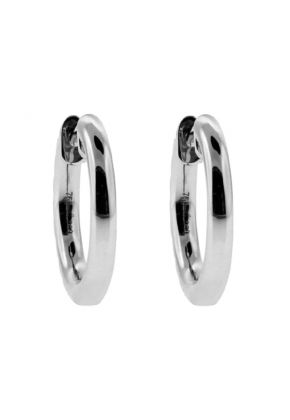 Small Diamond Thin Hoop Style Huggie Earring in 18kt White Gold