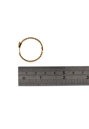 Thin Diamond Inside Outside Circle Hoop Earrings 18kt Yellow Gold