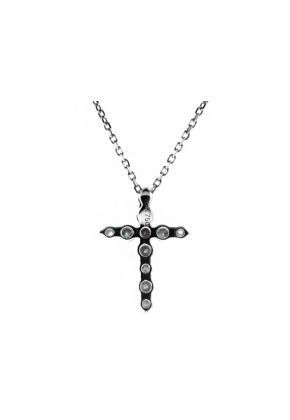 11 Stone Diamond Cross in 18kt White Gold
