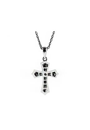 Graduating Channel Set Diamond Cross in 18kt White Gold