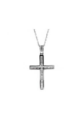 Diamond Cross in 18kt White Gold