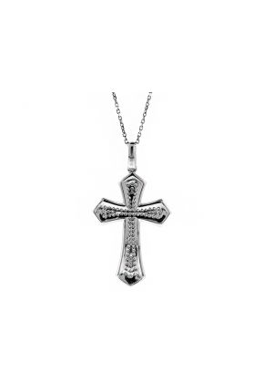 Pave Set Diamond Cross in 18kt White Gold