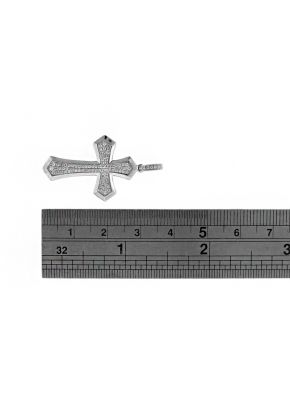 Pave Set Diamond Cross in 18kt White Gold