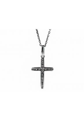 Diamond Cross in 18kt White Gold
