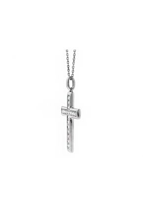 Diamond Cross in 18kt White Gold