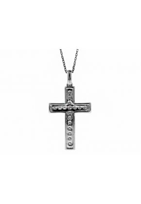 Diamond Cross in 18kt White Gold