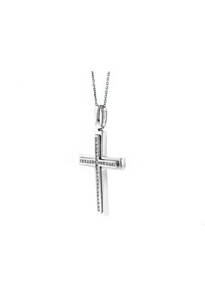 Diamond Cross in 18kt White Gold