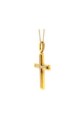 Diamond Cross in 18kt Yellow Gold