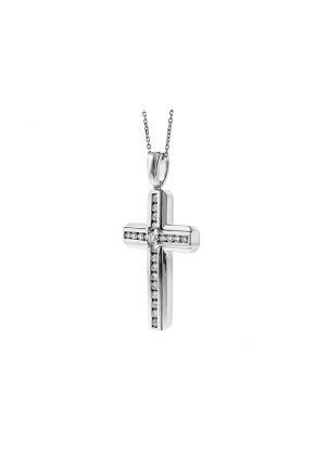 Diamond Cross in 18kt White Gold