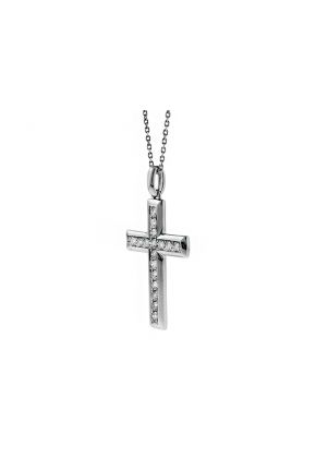 Diamond Cross in 18kt White Gold