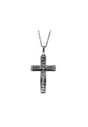 Diamond Cross in 18kt White Gold