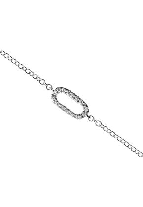 Open Oval Diamond Links on a Chain Necklace in 18kt White Gold