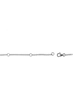 Open Oval Diamond Links on a Chain Necklace in 18kt White Gold