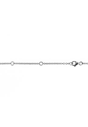 Diamond Open Circles on Chain Necklace in 18kt White Gold
