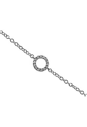 Diamond Open Circles on Chain Necklace in 18kt White Gold