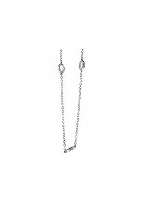 Diamond Open Circles on Chain Necklace in 18kt White Gold