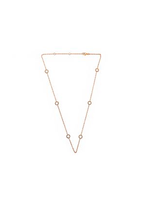 Diamond Open Circles on a Rose Gold Chain Necklace 18kt Gold