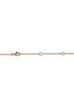 Diamond Open Circles on a Rose Gold Chain Necklace 18kt Gold