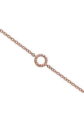 Diamond Open Circles on a Rose Gold Chain Necklace 18kt Gold
