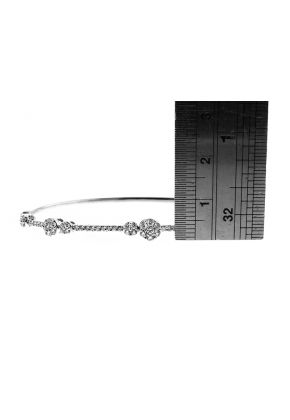 Diamond Bangle with Round Clusters in 18kt White Gold