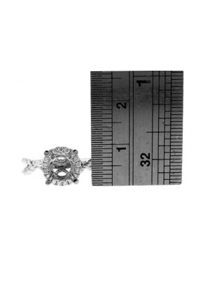 Circle Halo with Open Twist Rope Shank Engagement Ring Semi Mount in 18kt White Gold