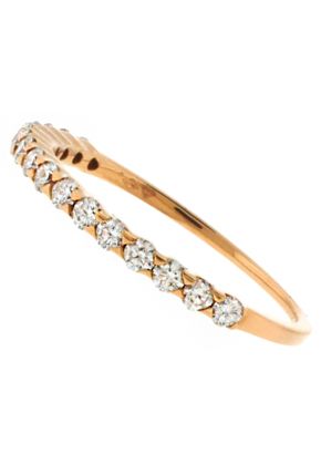Single Row Prong Set Diamond Band in 18k Rose Gold